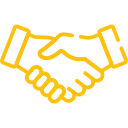 Handshake icon representing trusted service